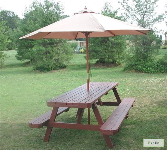 Picnic Table With Umbrella Creative Cater Event Rentals 